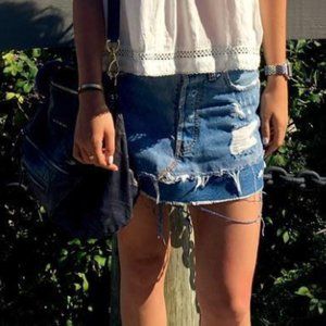 VINTAGE Distressed Levi's Jean Mini Skirt